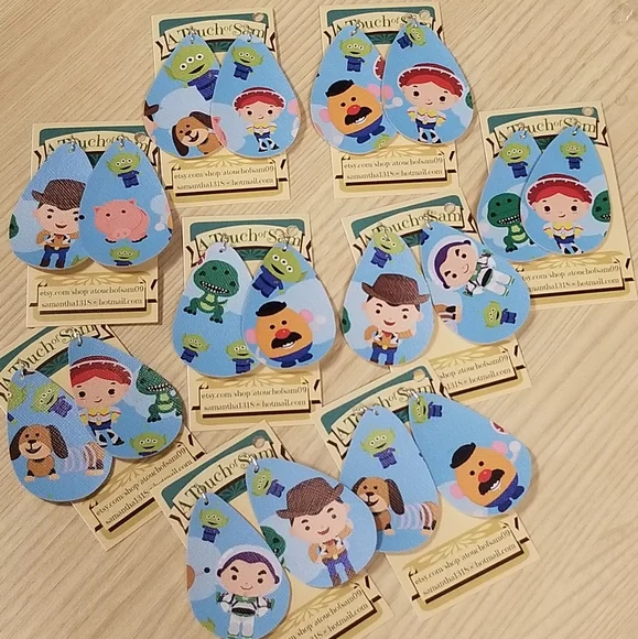 HANDMADE Printed vintage Toy earrings!! - Picture 2 of 8